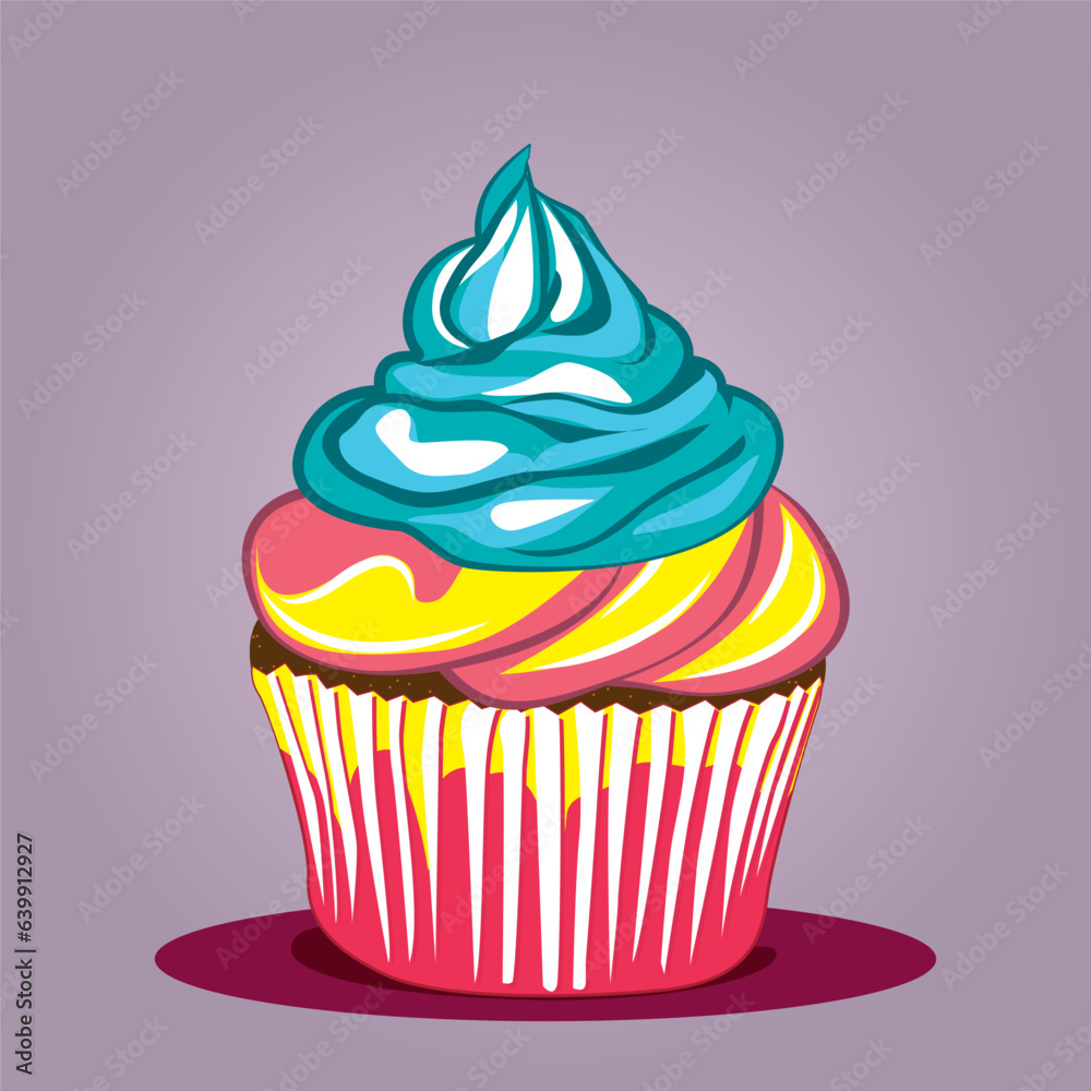 Cupcake vector illustration_colour_8__2000x2000 px