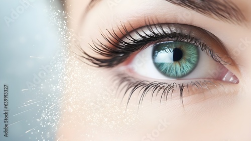 close up portrait of a woman eye photo