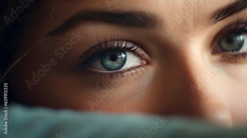 close up portrait of a woman eye