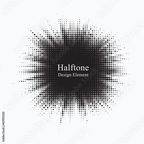 Burst Halftone light effect. Glowing light burst. abstract grunge halftone dots background. Vector illustration.