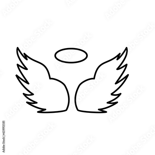 hand drawn wing and nimbus icon
