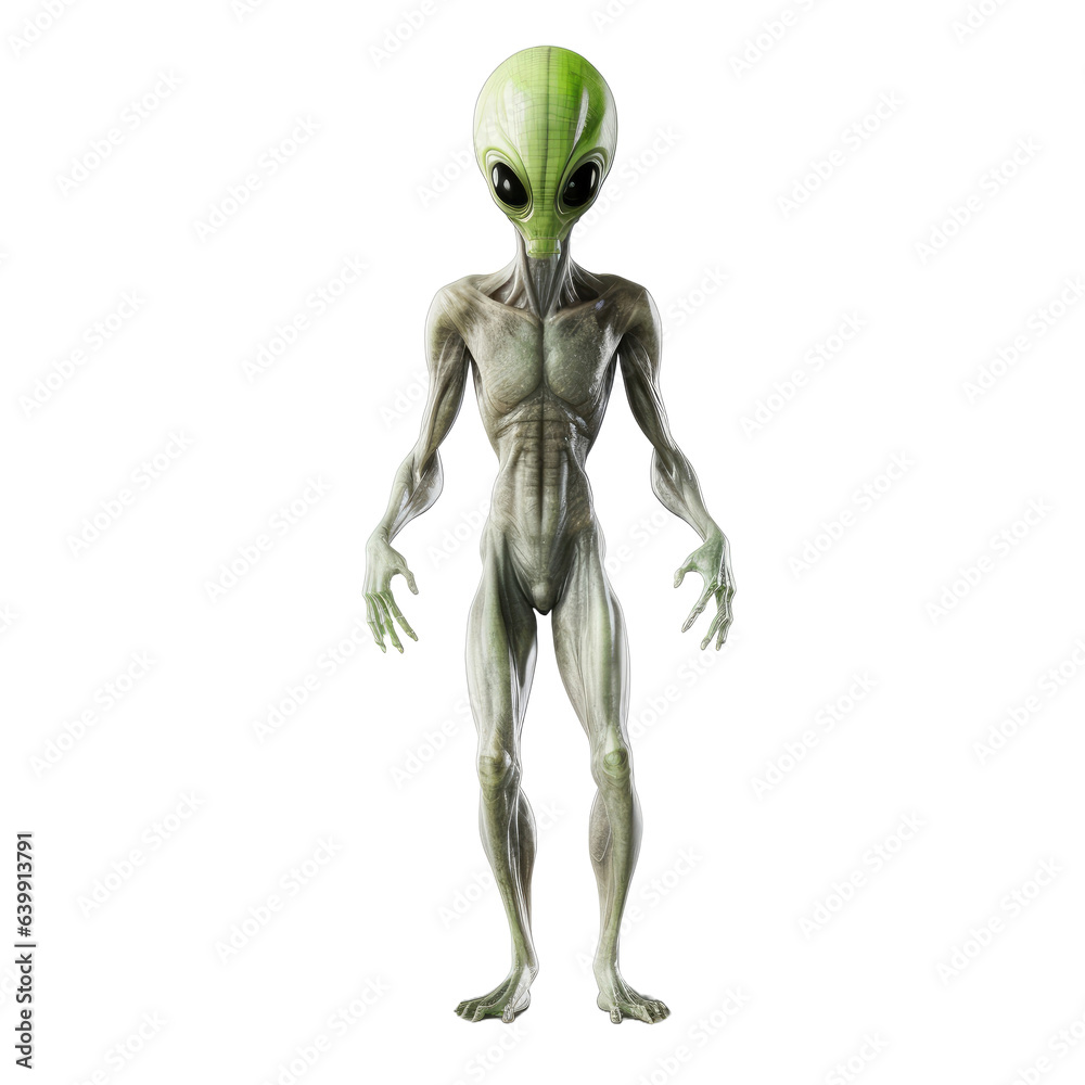 Alien, 3d rendered illustration on transparent background Alien, 3d rendered illustration on transparent background