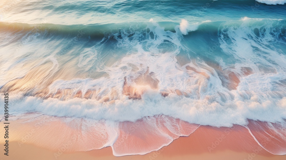 wave, beach, summer, sand, sea, ocean, travel, nature, lagoon, paradise. background picture is wave of ocean beach. color of sea is navy and green blue. when wave impact at sand born of bubble so much