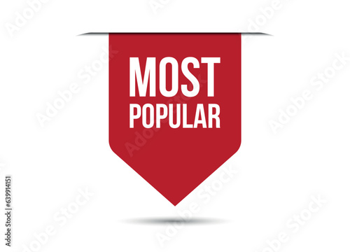most popular red banner design vector illustration