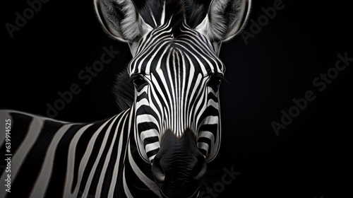 portrait of a zebra in background