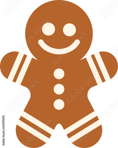 vector illustration of a happy gingerbread man