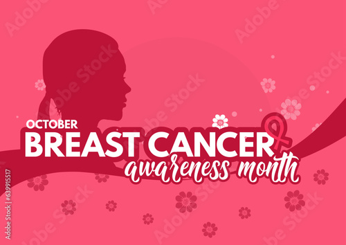 Breast cancer awareness month. Banner, poster - vector illustrtion