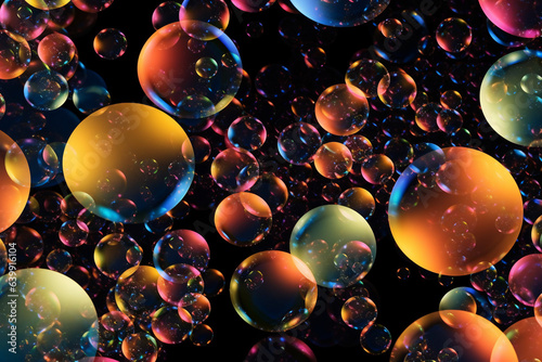 Flowing Bubbles: Colorful Abstract Composition for Creative Designs