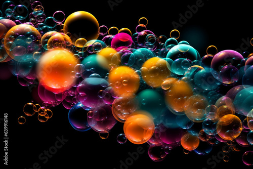 Flowing Bubbles: Colorful Abstract Composition for Creative Designs