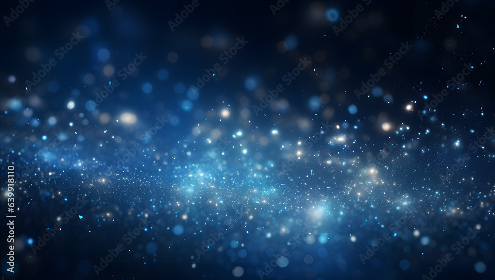 a blue space with dust particles background ai generative