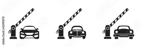 Open barrier car icon. Vector illustration.