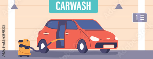 Automobile in Car Wash Service Offering Thorough Cleaning, Waxing, And Interior Detailing with Special Equipment
