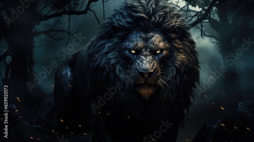 A mutated lion in night
