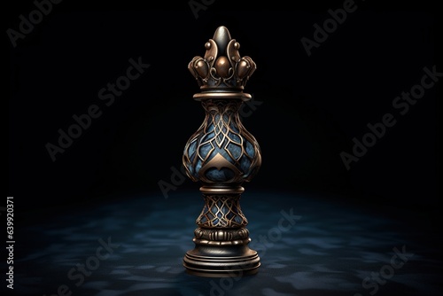 old vintage gold and black chess piece