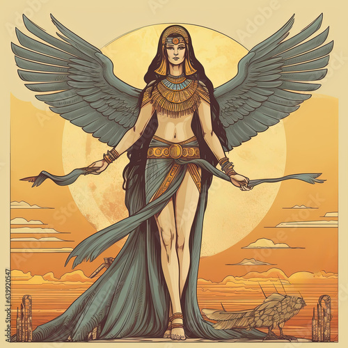 Isis, Egyptian goddess of healing and magic photo