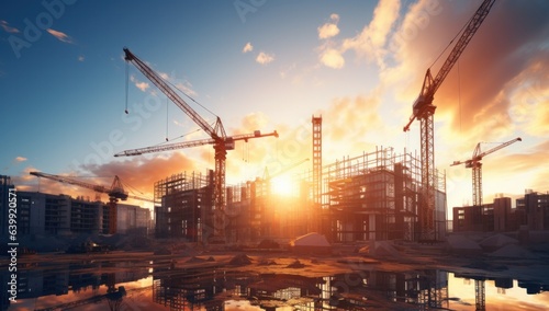 factory, industry, crane, construction, futuristic, pipe, industrial building, facility, system, structure. background image is factory and industry, there have large crane, to construction building.