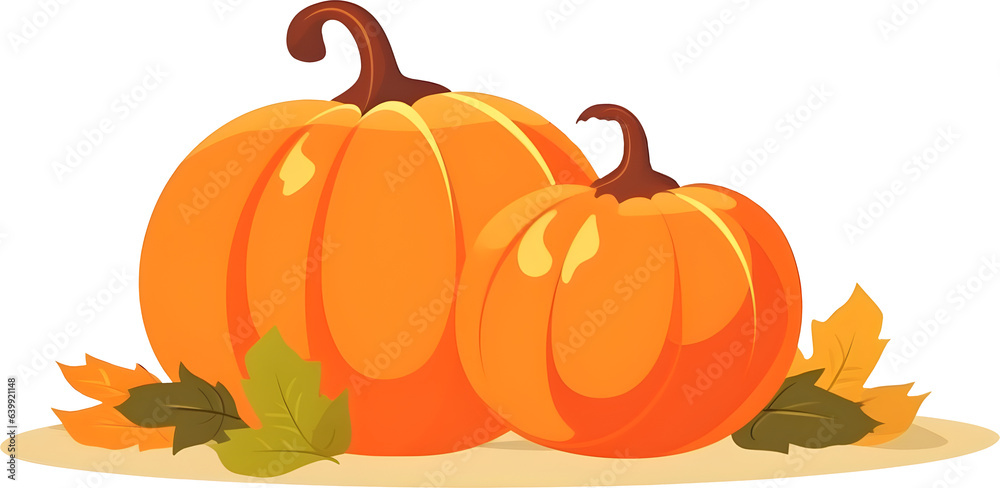 Autumn pumkins with leaves Autumn pumkins with leaves