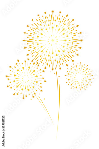 golden fireworks vector for new year element