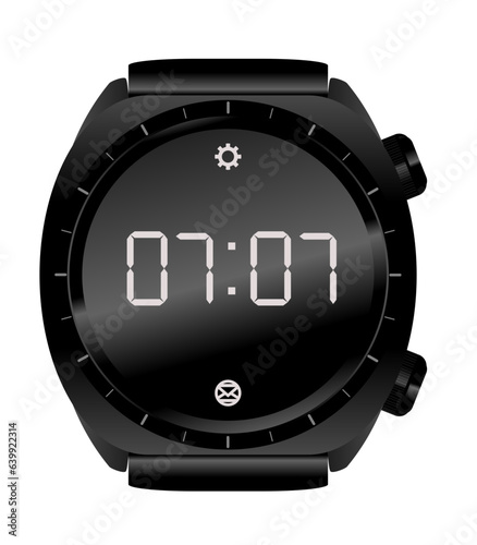 smartwatch black color vector