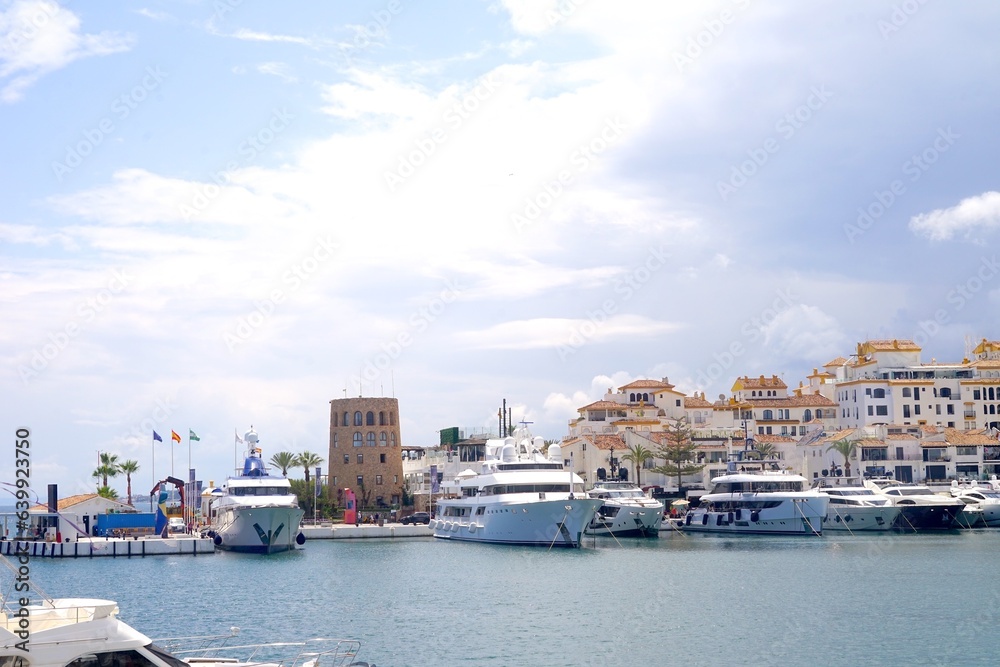 luxury yachts in Puerto Banús marina near Marbella, Málaga, Andalusia, Spain