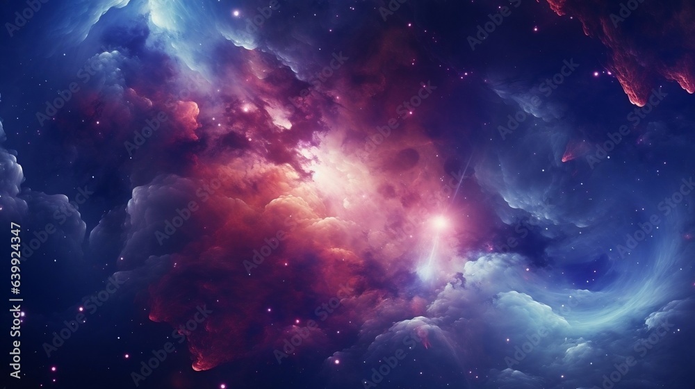 space, nebula on vivid color background	