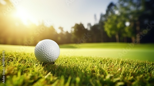 Wallpaper Mural Panoramic Golf Bliss - Ball in Lush Grass, generative Ai Torontodigital.ca