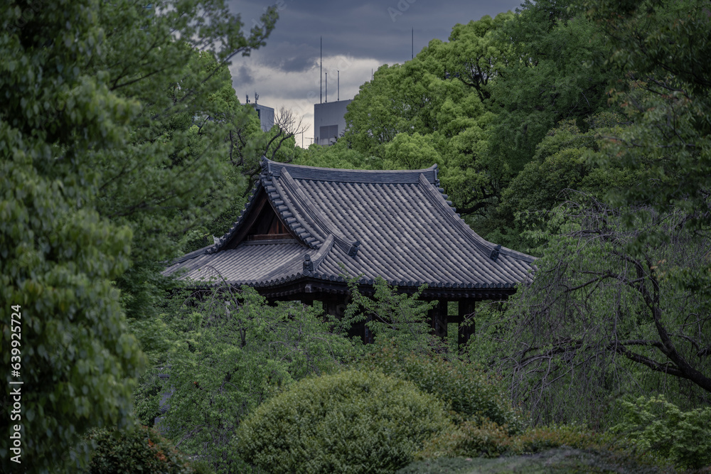 Japanese temple in the city