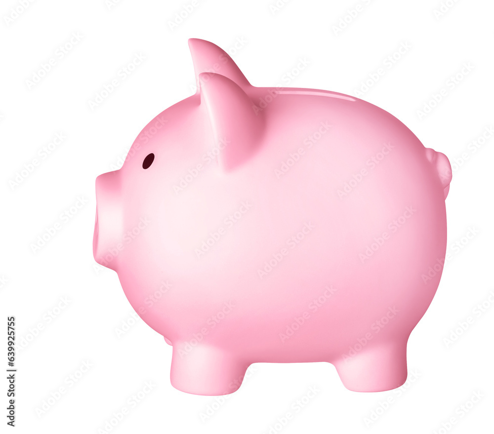 Pink piggy bank isolated on white or transparent background. Money saving concept Pink piggy bank isolated on white or transparent background. Money saving concept