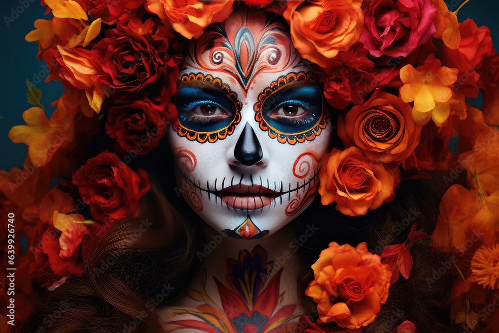 Dia de los muertos Mexican holiday of the dead and hallo