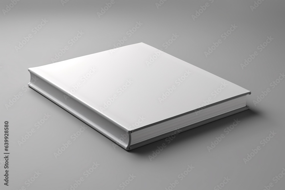 3D Blank Hardcover White Book Mockup for Creative Book Cover Design - obrazy, fototapety, plakaty 