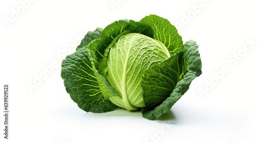 Fresh raw cabbage isolated on white background photo