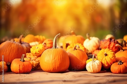 Defocused colorful bright autumn ultra wide panoramic background
