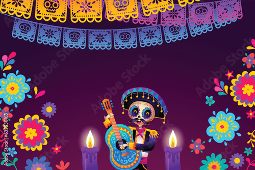 Free vector hand drawn dia de muertos background