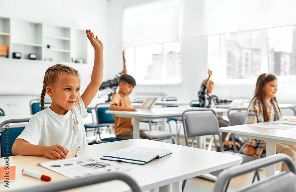 Children learning in a school classroom