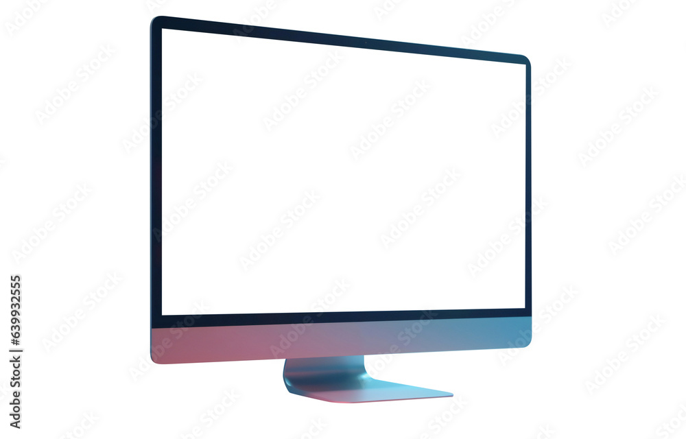 Modern workplace with computer monitor. Front view screen mockup. AI Generative Modern workplace with computer monitor. Front view screen mockup. AI Generative