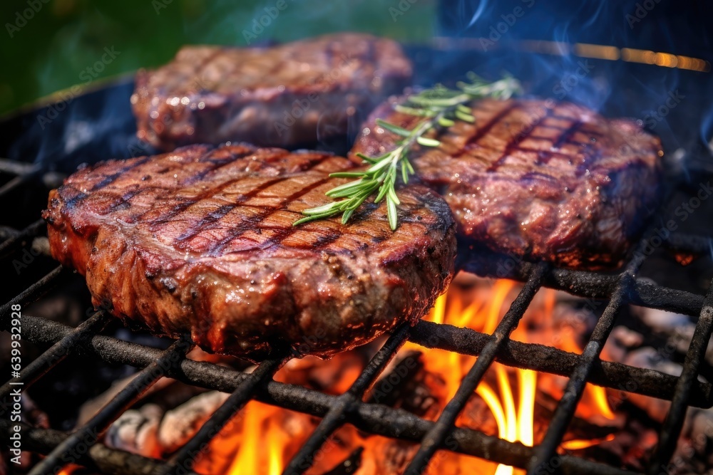 roasting meat beef steak BBQ grid grilling delicious roasting meat beef steak BBQ grid grilling delicious