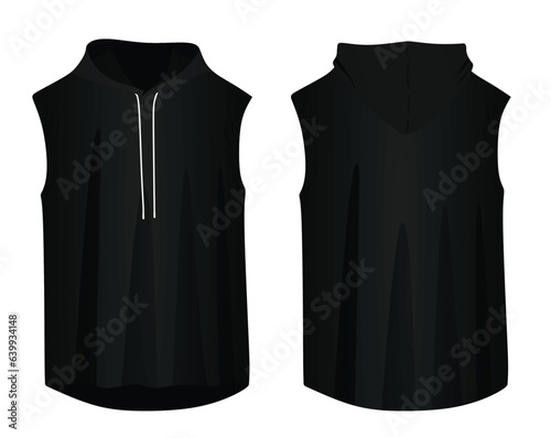 Black hoodie top tank. vector illustration
