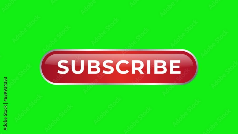 Subscribe Glossy Red Web Button Design Animation on Green Background Subscribe Glossy Red Web Button Design Animation on Green Background