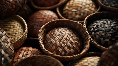 Woven and intricate textures of baskets 