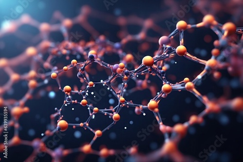 Molecule illustration background, science concept
