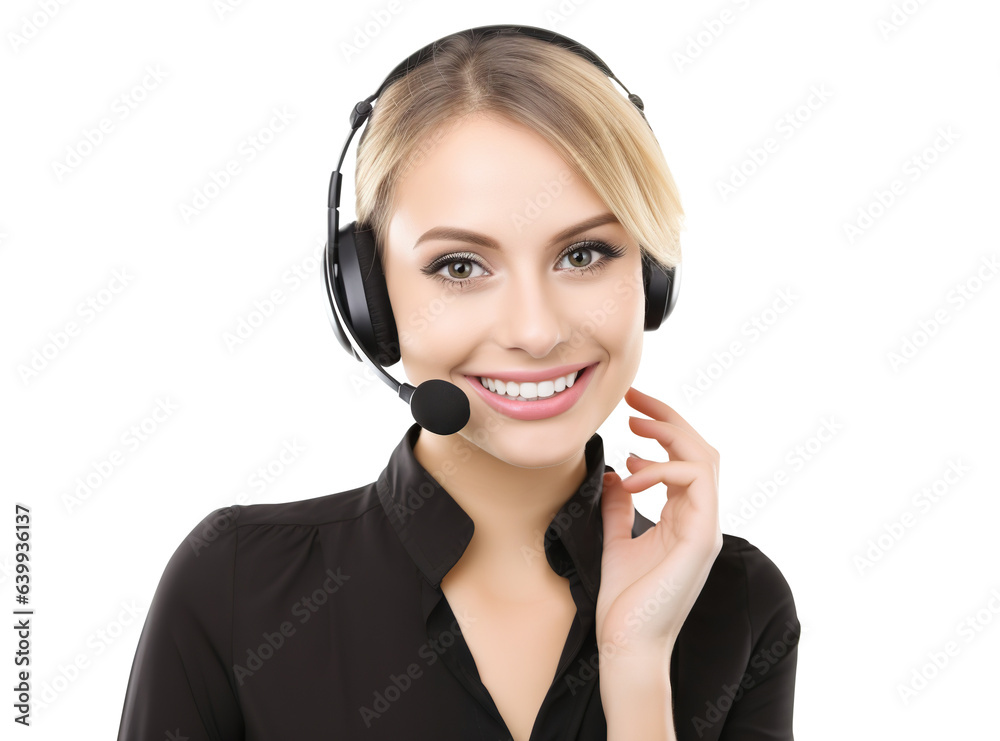 Smiling call center assistant, cut out Smiling call center assistant, cut out