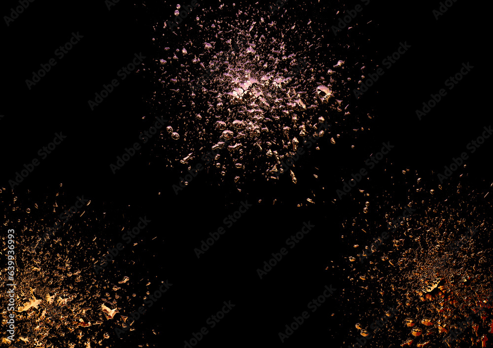 background particles of stones exploding
