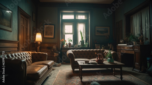 Modern vintage interior of living room. © Matthew