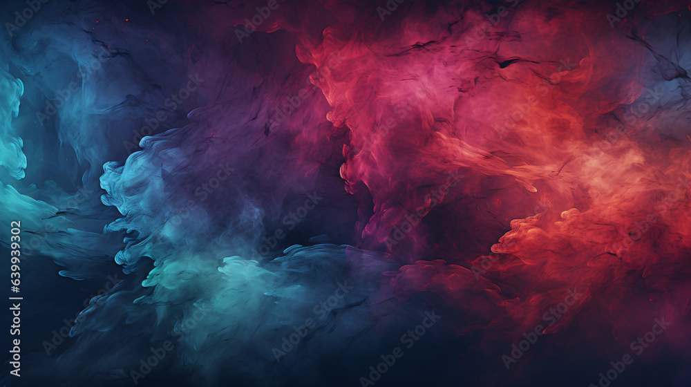 blue and red abstract background looking like stormy clouds - obrazy, fototapety, plakaty 
