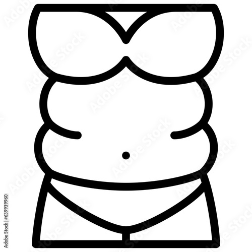 fat icon illustration design with outline