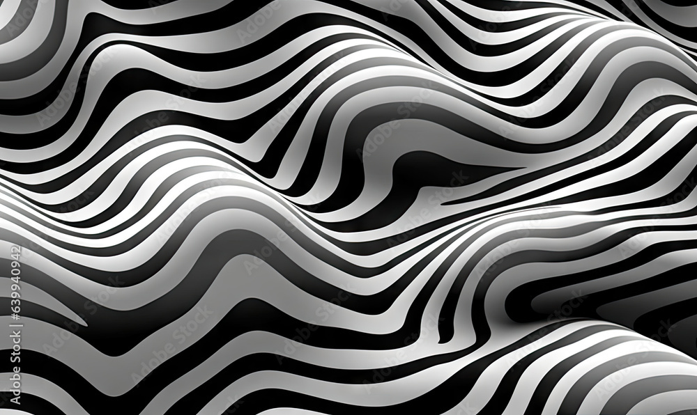 Abstract monochrome wave wallpaper. 3d forms background. For banner, postcard, book illustration. Created with generative AI tools Abstract monochrome wave wallpaper. 3d forms background. For banner, postcard, book illustration. Created with generative AI tools