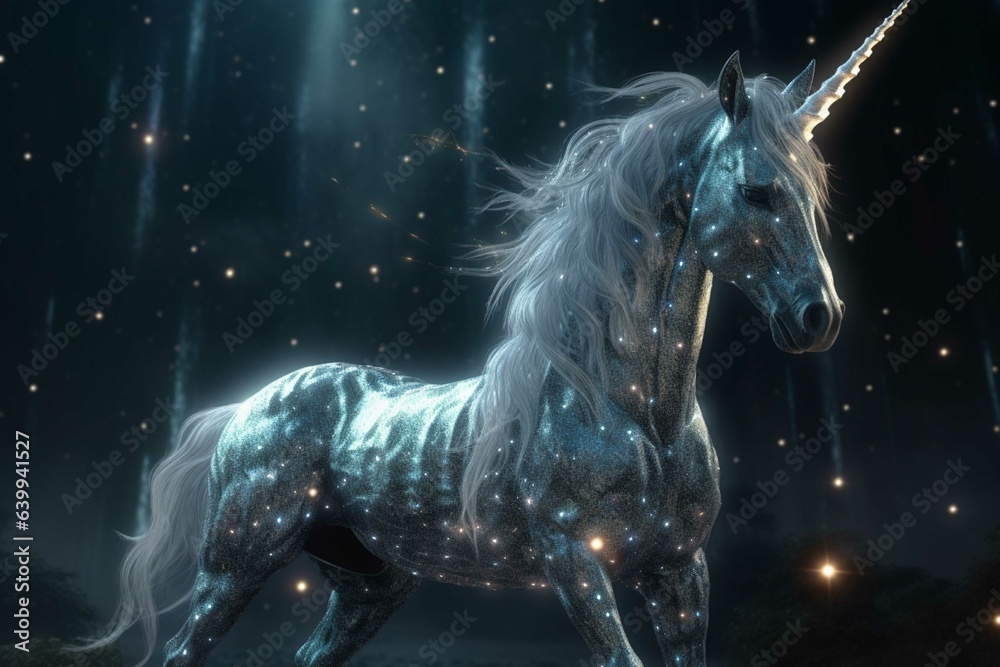 Horse in the fantastic night
