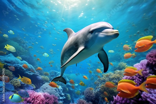 Dolphins in the ocean