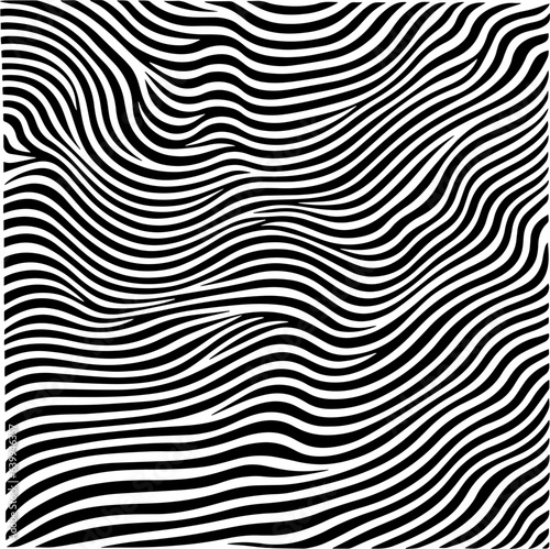 Abstract striped textured background, optical illusion. Lines tile vector illustration. © Iryna