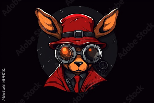 a Reindeer with a red nose is a detective, anime artstyle, comic, stylized - Generative Ai